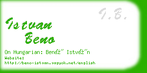 istvan beno business card